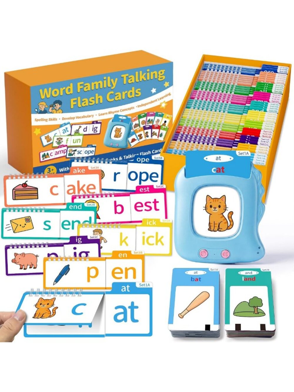Interactive Phonics Flip Book & Talking Flash Cards - Word Family Learning Set